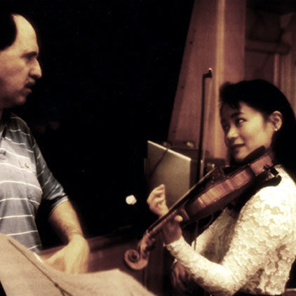 With Jesus Lopez-Cobos during a recording session
